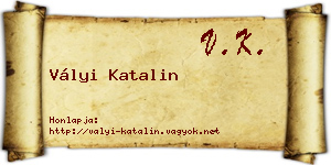 Vályi Katalin névjegykártya
